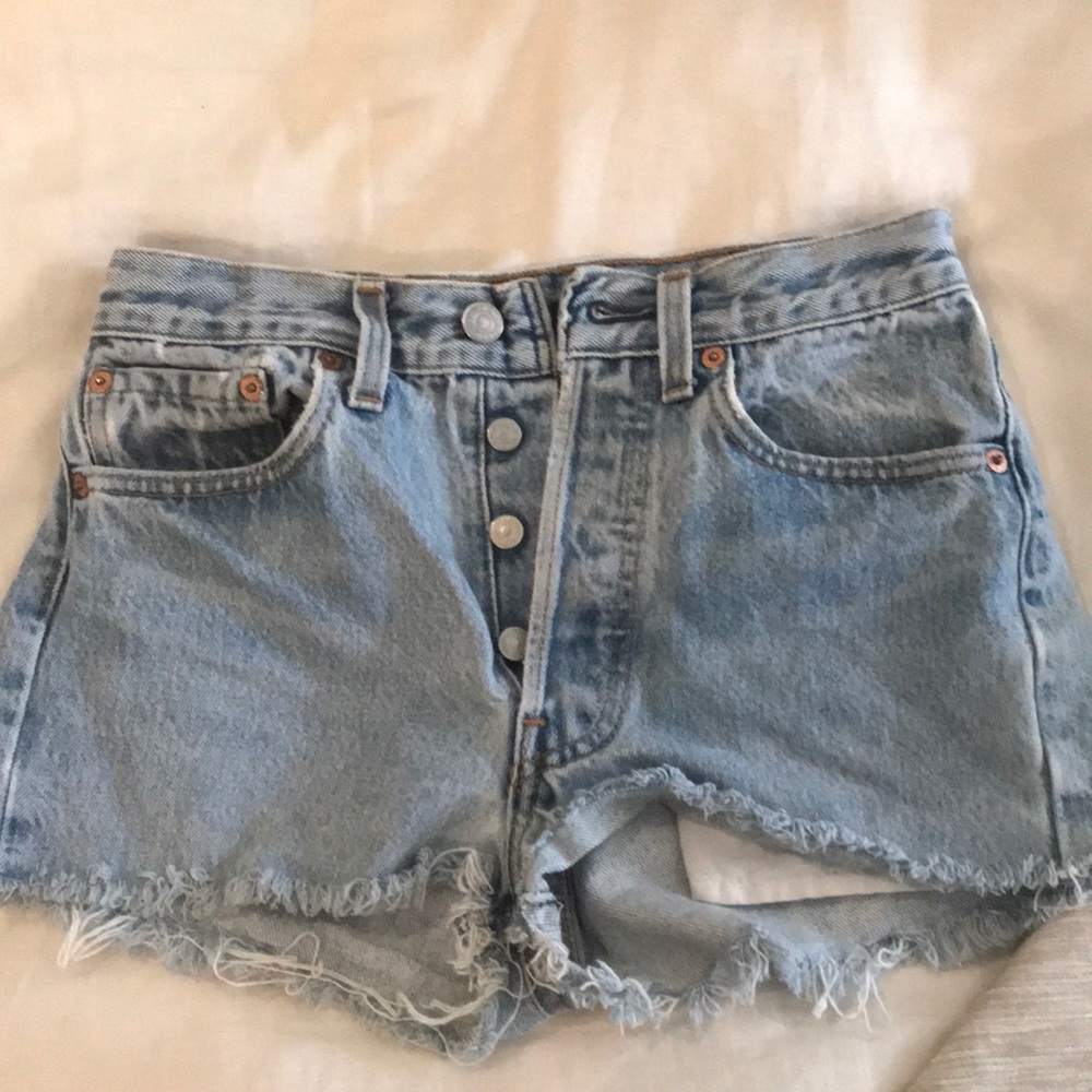 Levi // Vintage Cut Off Distressed Denim Shorts